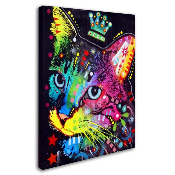 Dean Russo 'Thinking Cat Crowned' Canvas Art,35x47